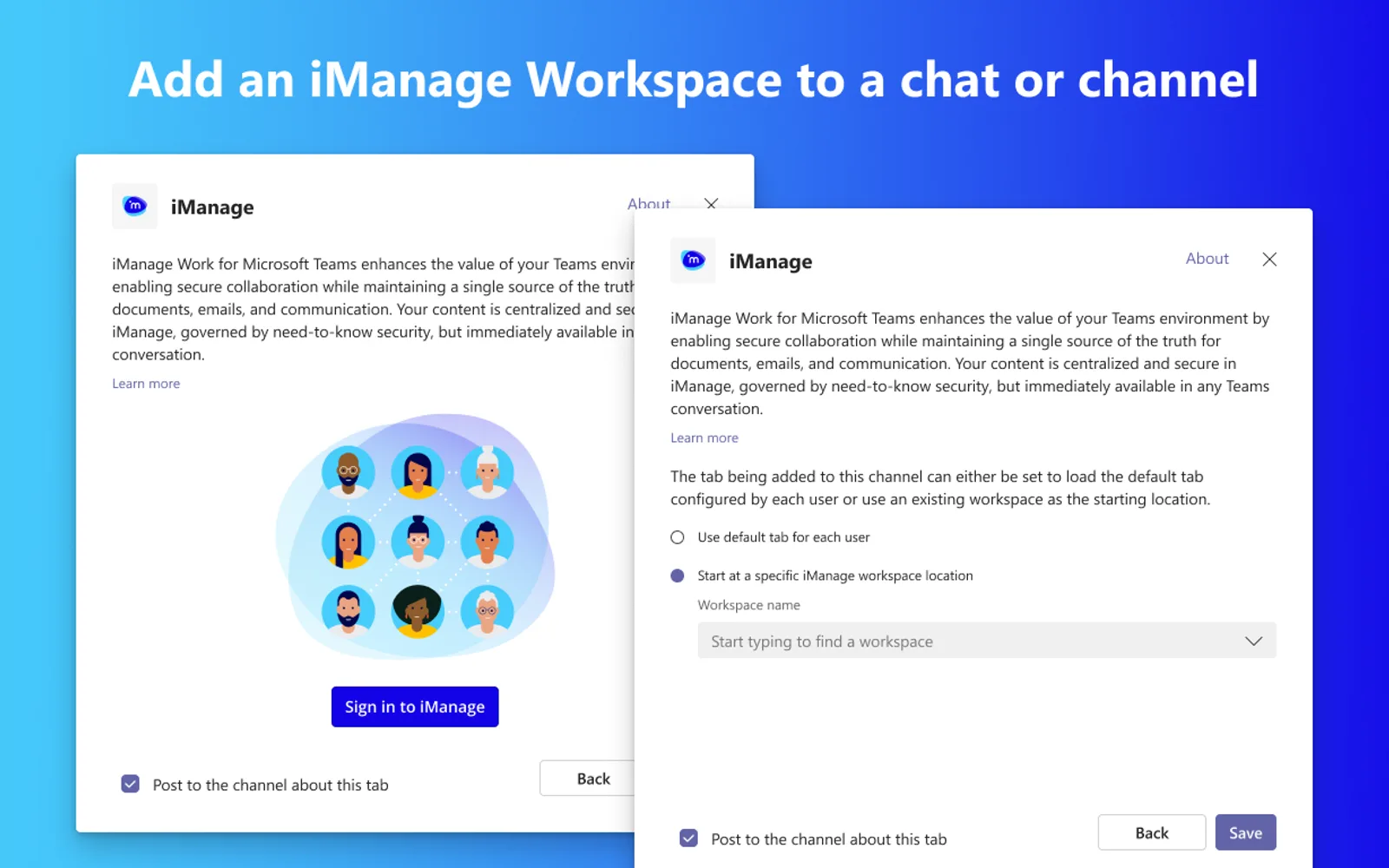 iManage — screenshot from the Microsoft Marketplace listing