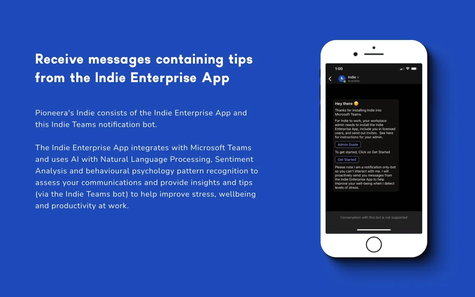 Indie — screenshot from the Microsoft Marketplace listing