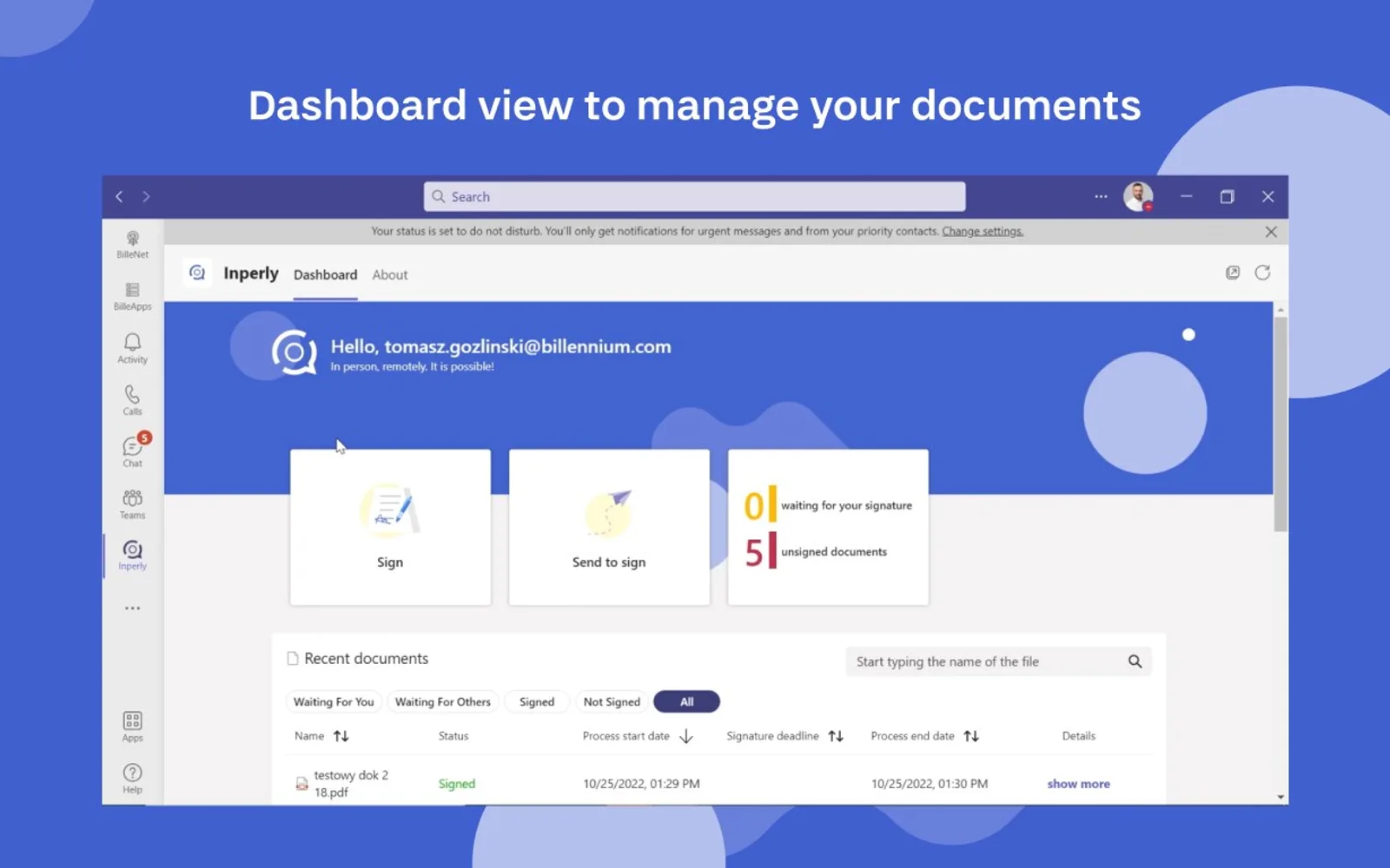 Inperly — screenshot from the Microsoft Marketplace listing