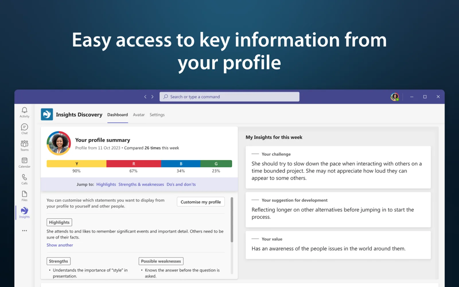 Insights Discovery — screenshot from the Microsoft Marketplace listing