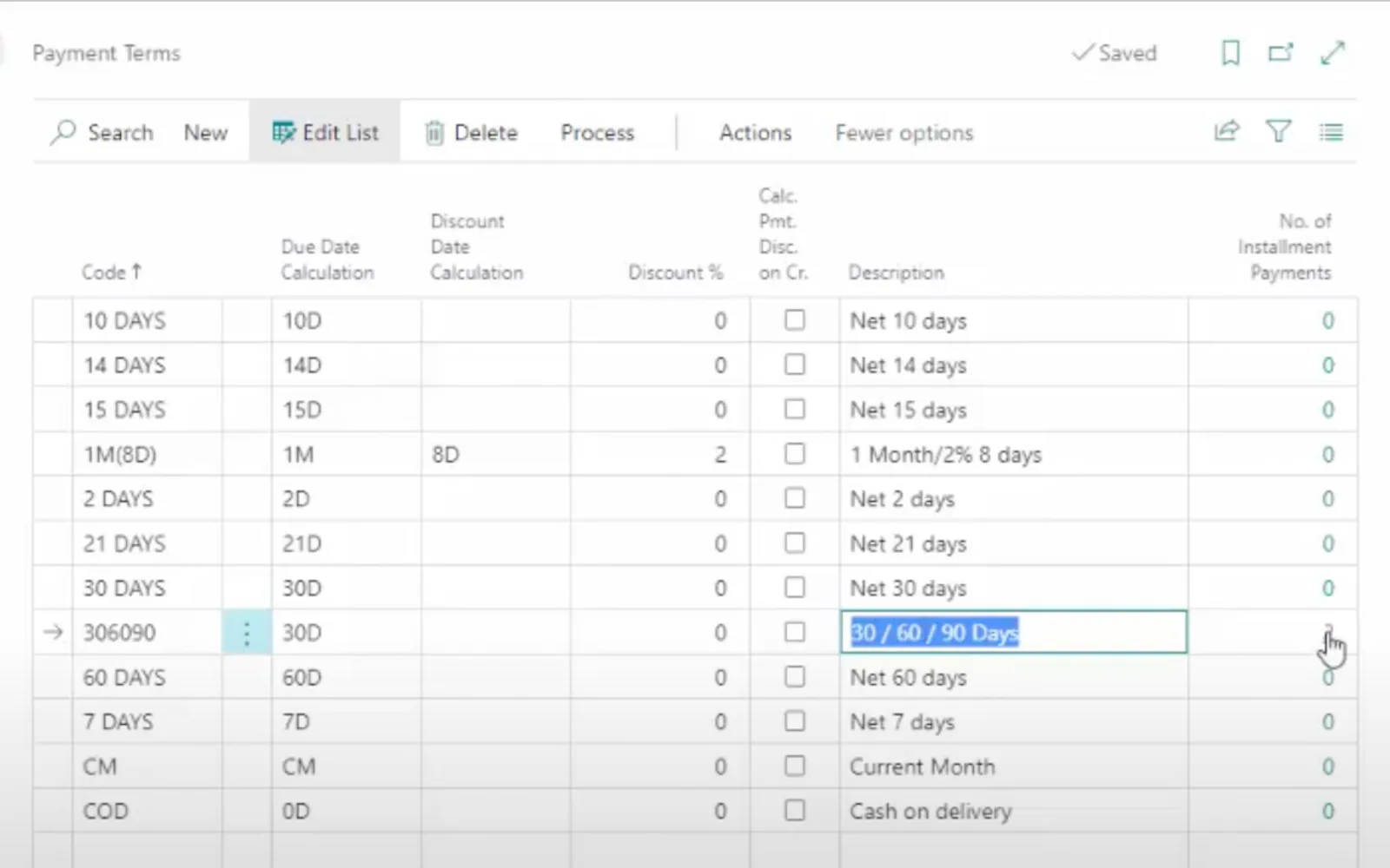 Installment Payment Terms — screenshot from the Microsoft Marketplace listing