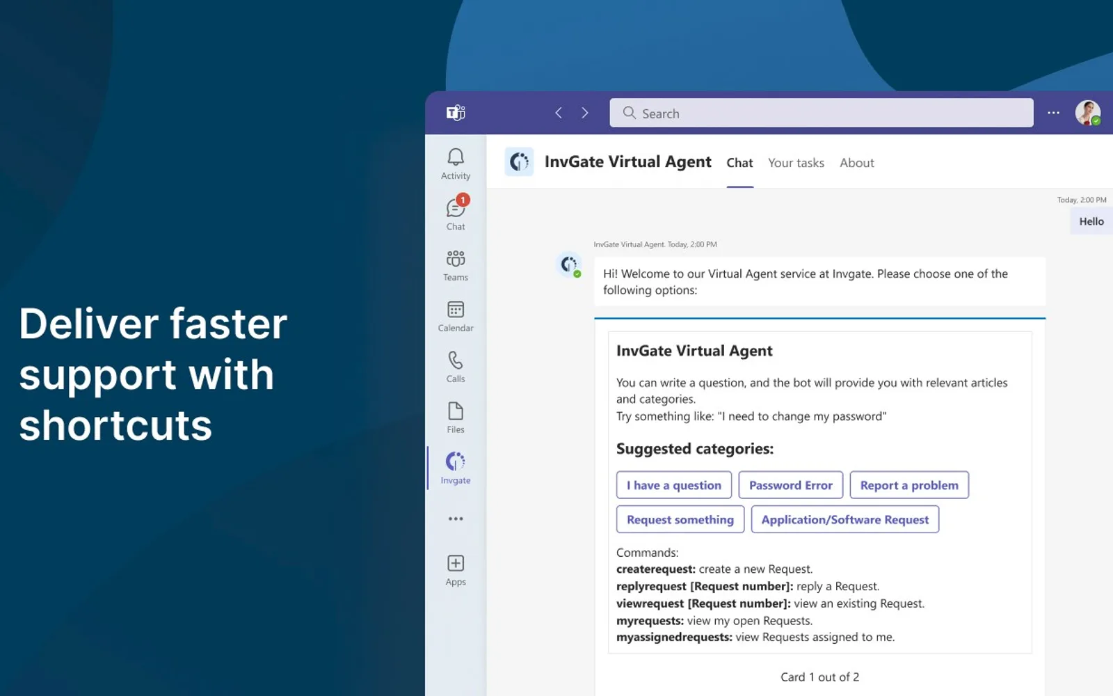 InvGate Virtual Agent — screenshot from the Microsoft Marketplace listing