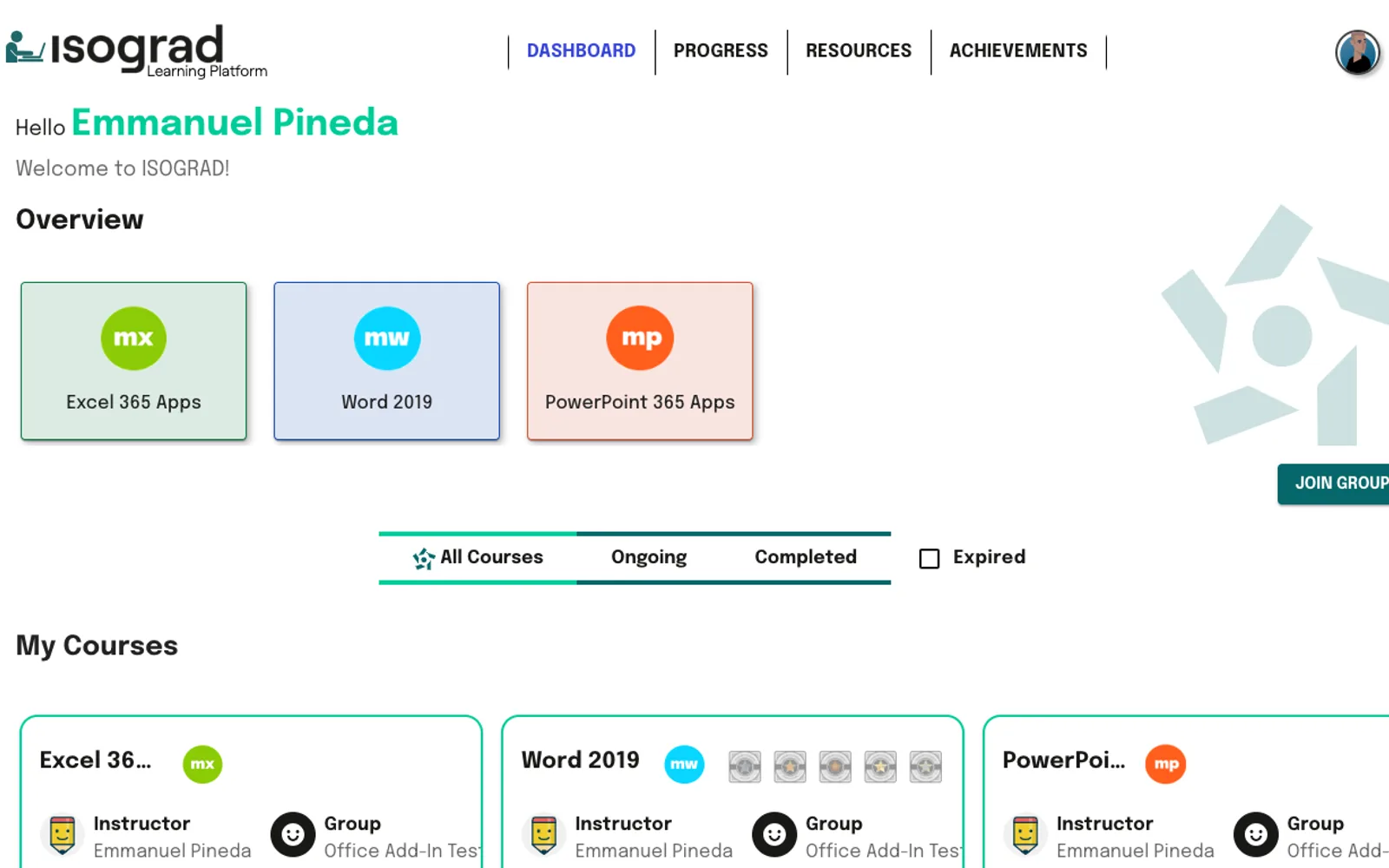 Isograd Learning Lab — screenshot from the Microsoft Marketplace listing