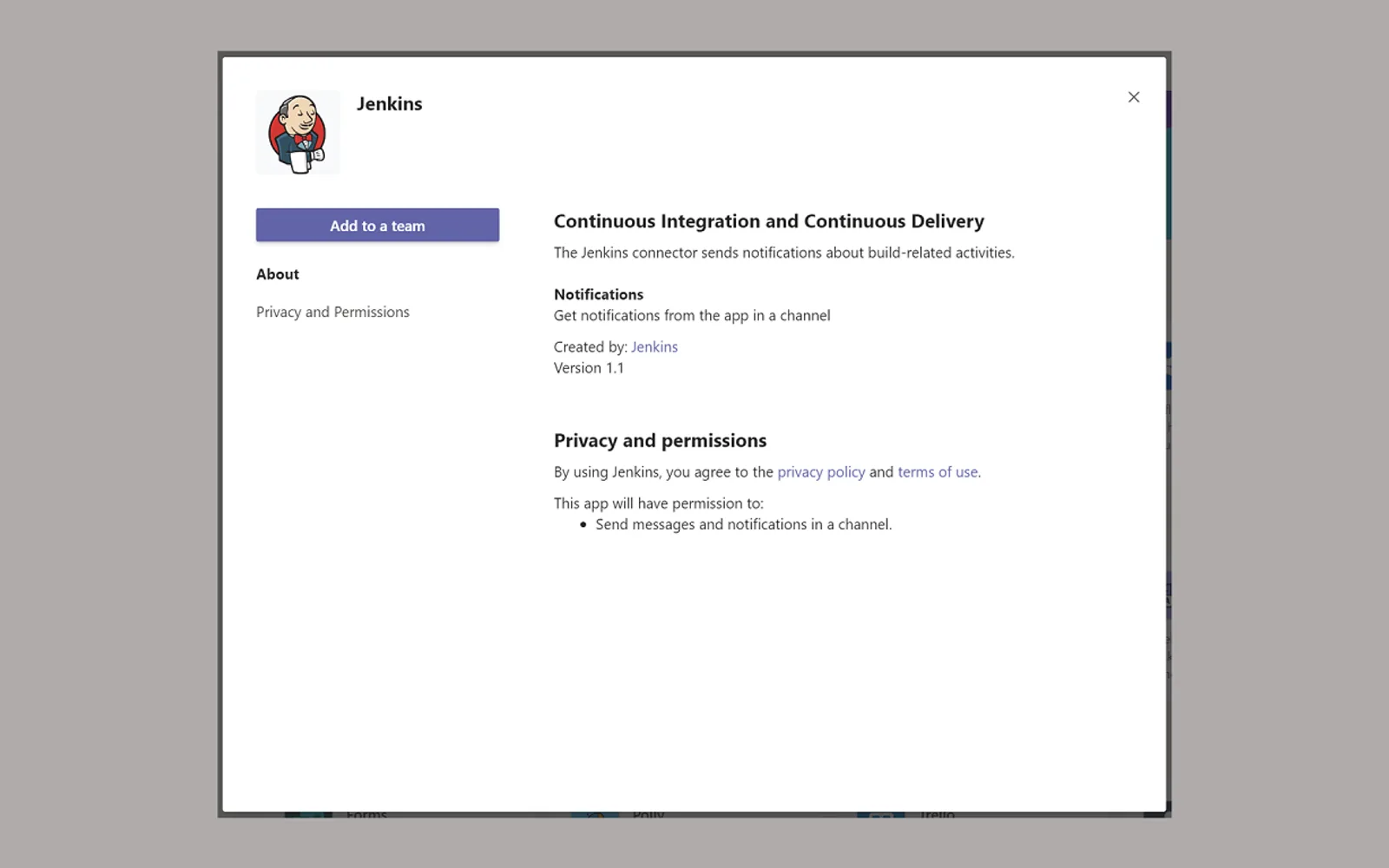 Jenkins — screenshot from the Microsoft Marketplace listing