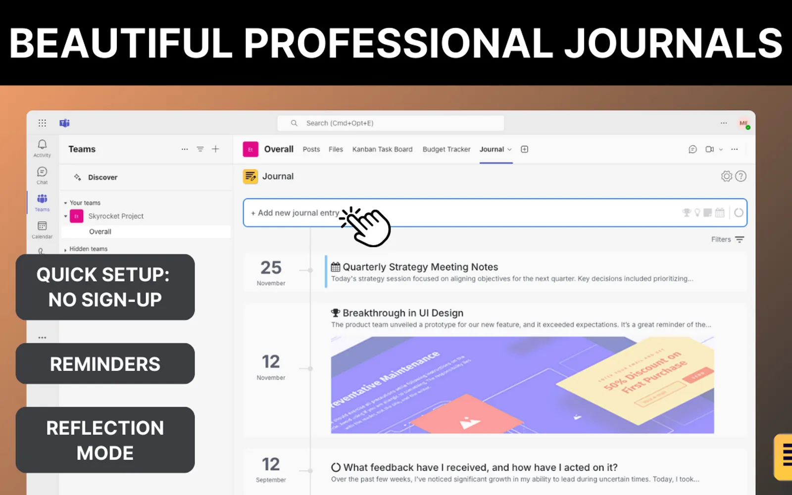 Journal Pro — screenshot from the Microsoft Marketplace listing
