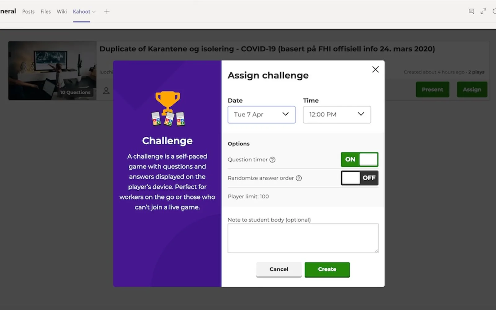 Kahoot! — screenshot from the Microsoft Marketplace listing