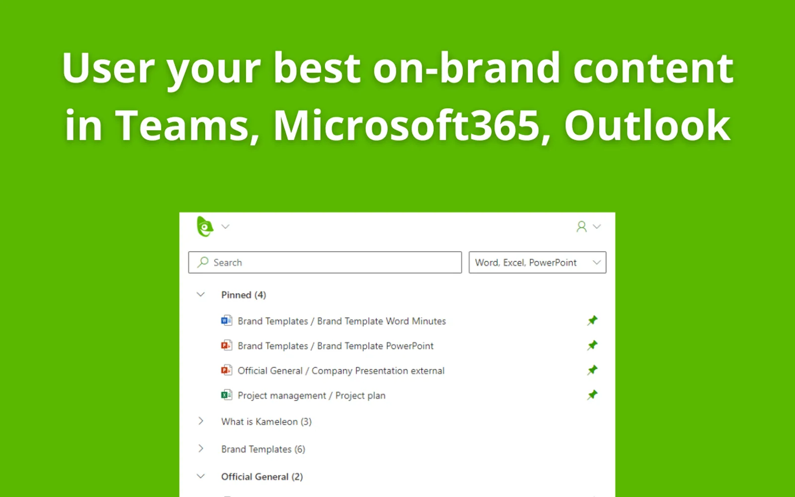Kameleon — screenshot from the Microsoft Marketplace listing