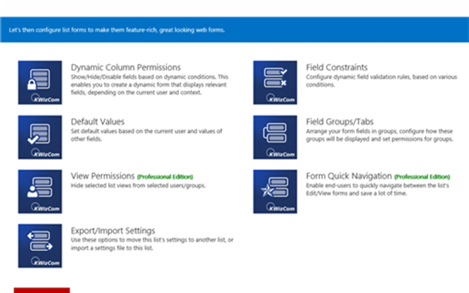 KWizCom Forms — screenshot from the Microsoft Marketplace listing