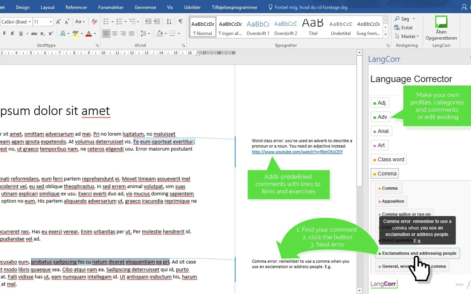 Language Corrector — screenshot from the Microsoft Marketplace listing