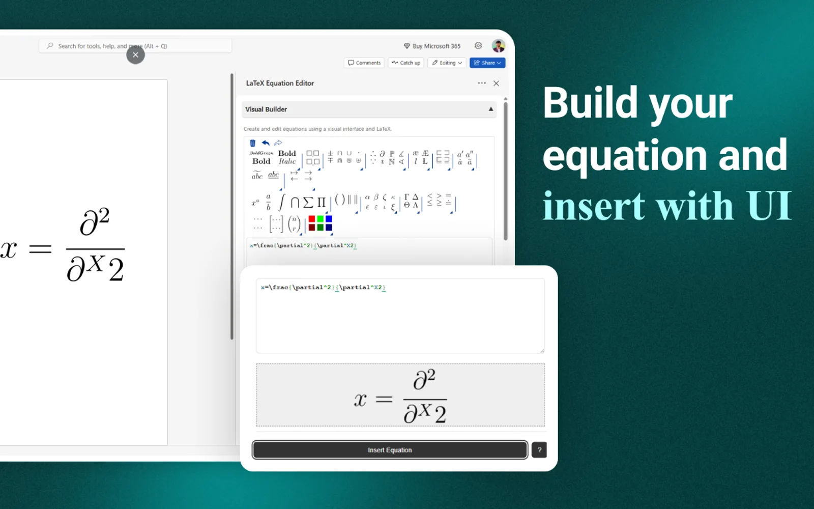 LaTeX Equation Editor — screenshot from the Microsoft Marketplace listing