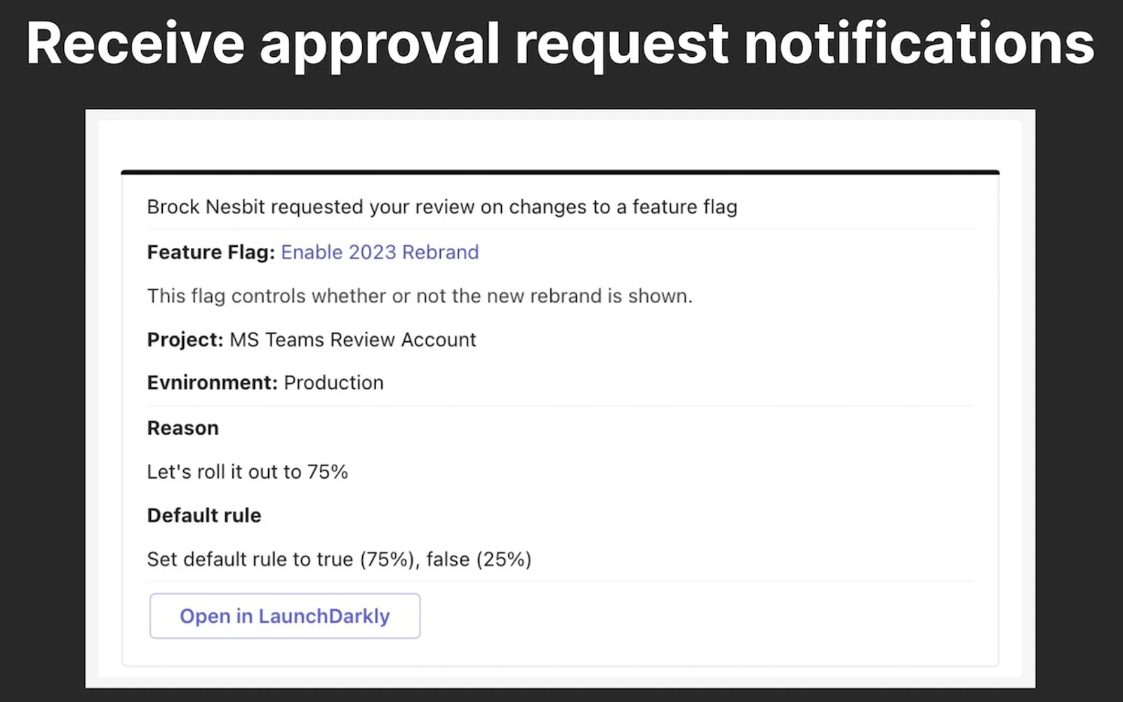 LaunchDarkly — screenshot from the Microsoft Marketplace listing