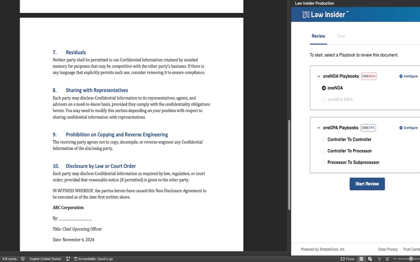 Law Insider — screenshot from the Microsoft Marketplace listing