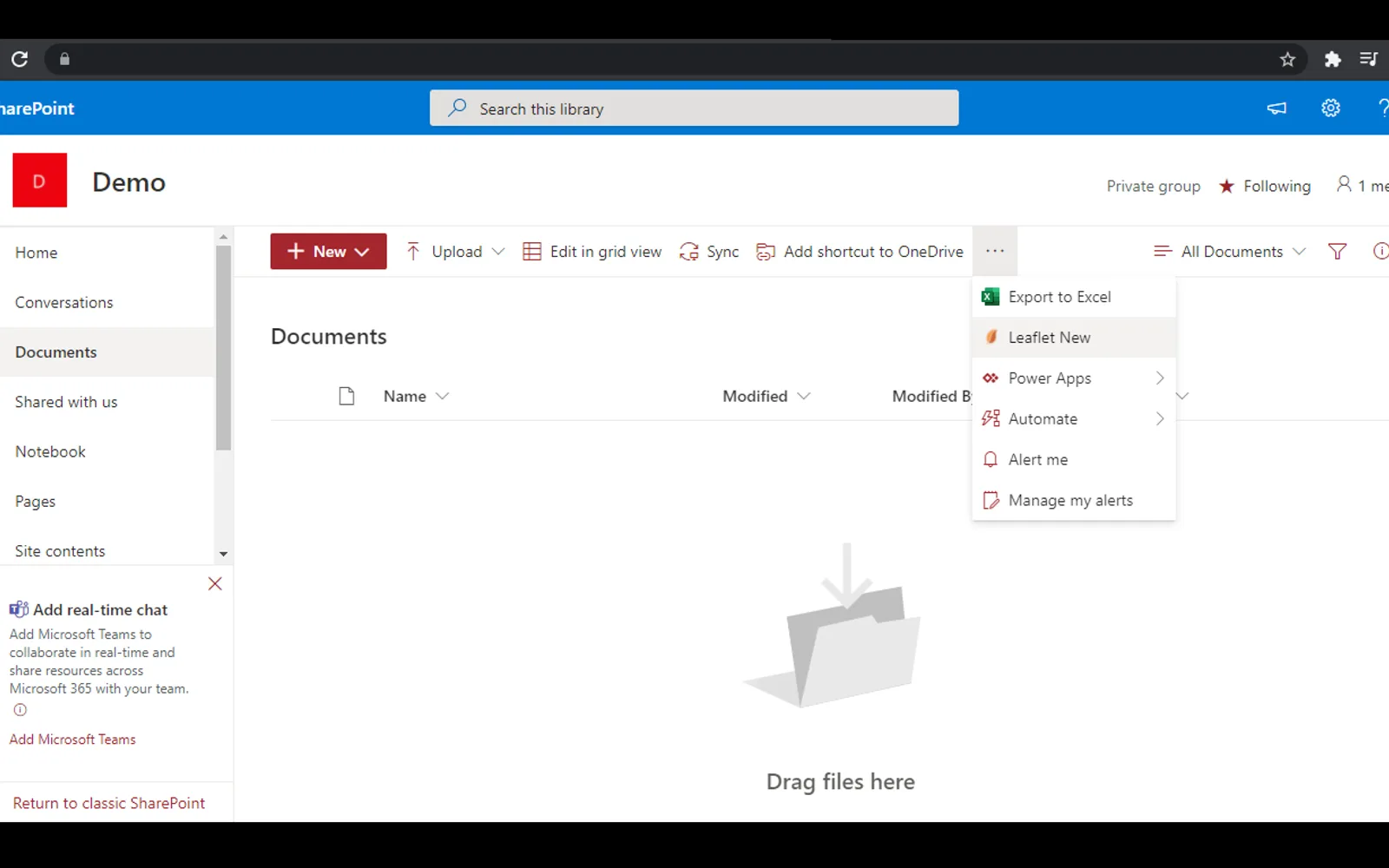 Leaflet for SharePoint — screenshot from the Microsoft Marketplace listing