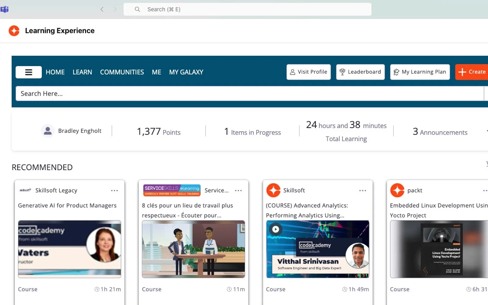Learning Experience — screenshot from the Microsoft Marketplace listing