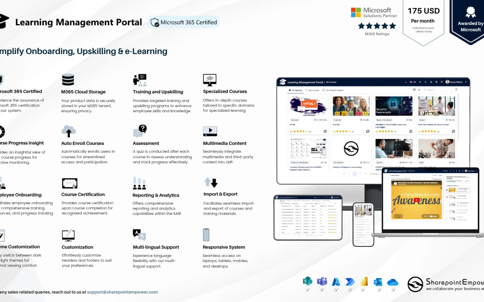 Learning Management Portal — screenshot from the Microsoft Marketplace listing