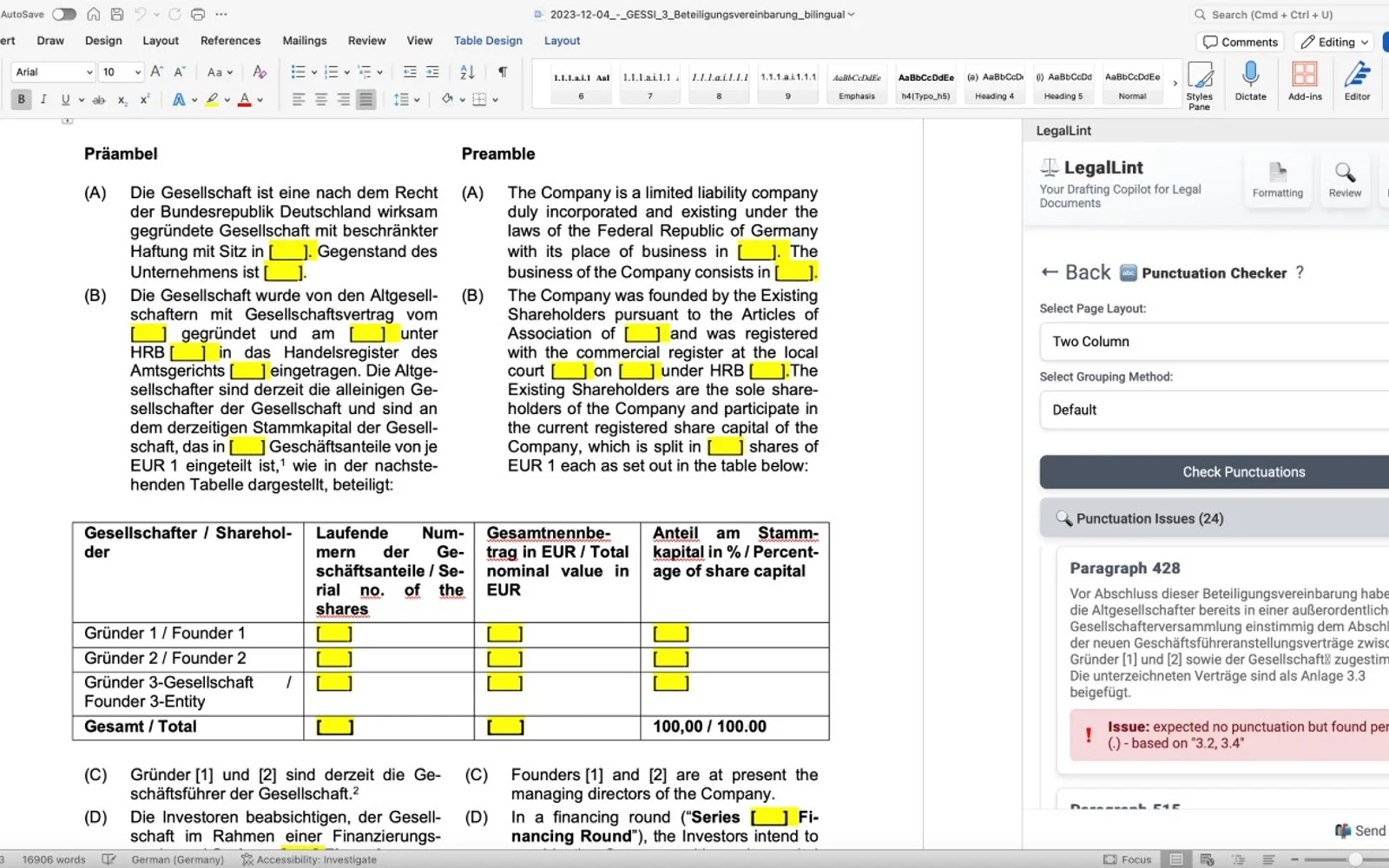 LegalLint — screenshot from the Microsoft Marketplace listing