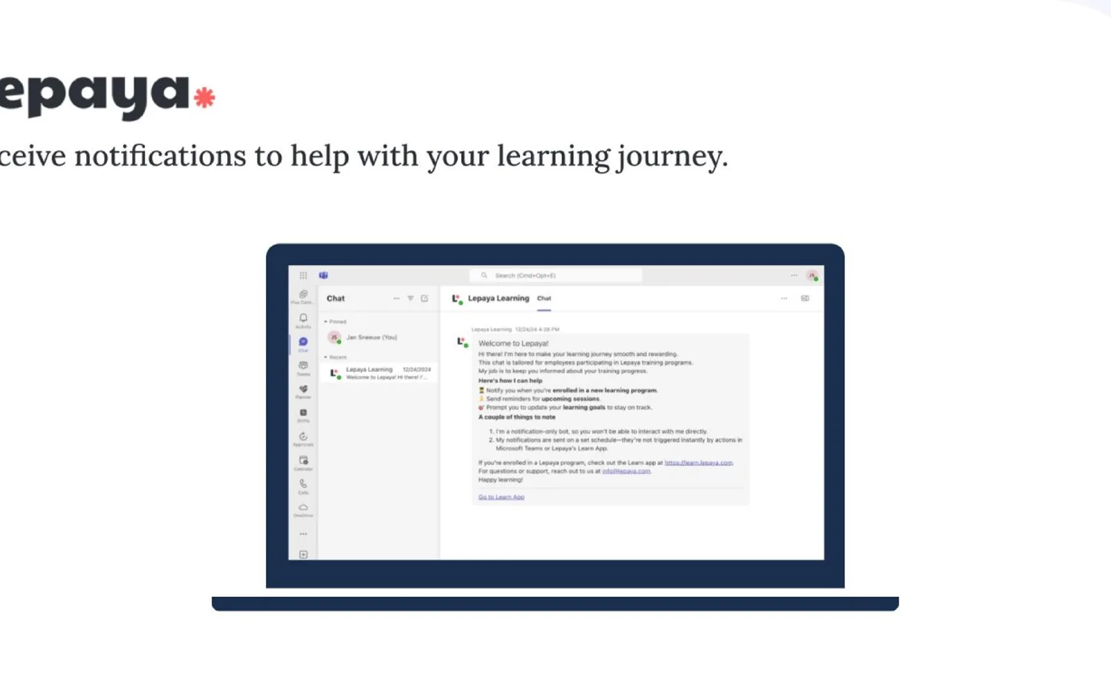 Lepaya Learning — screenshot from the Microsoft Marketplace listing