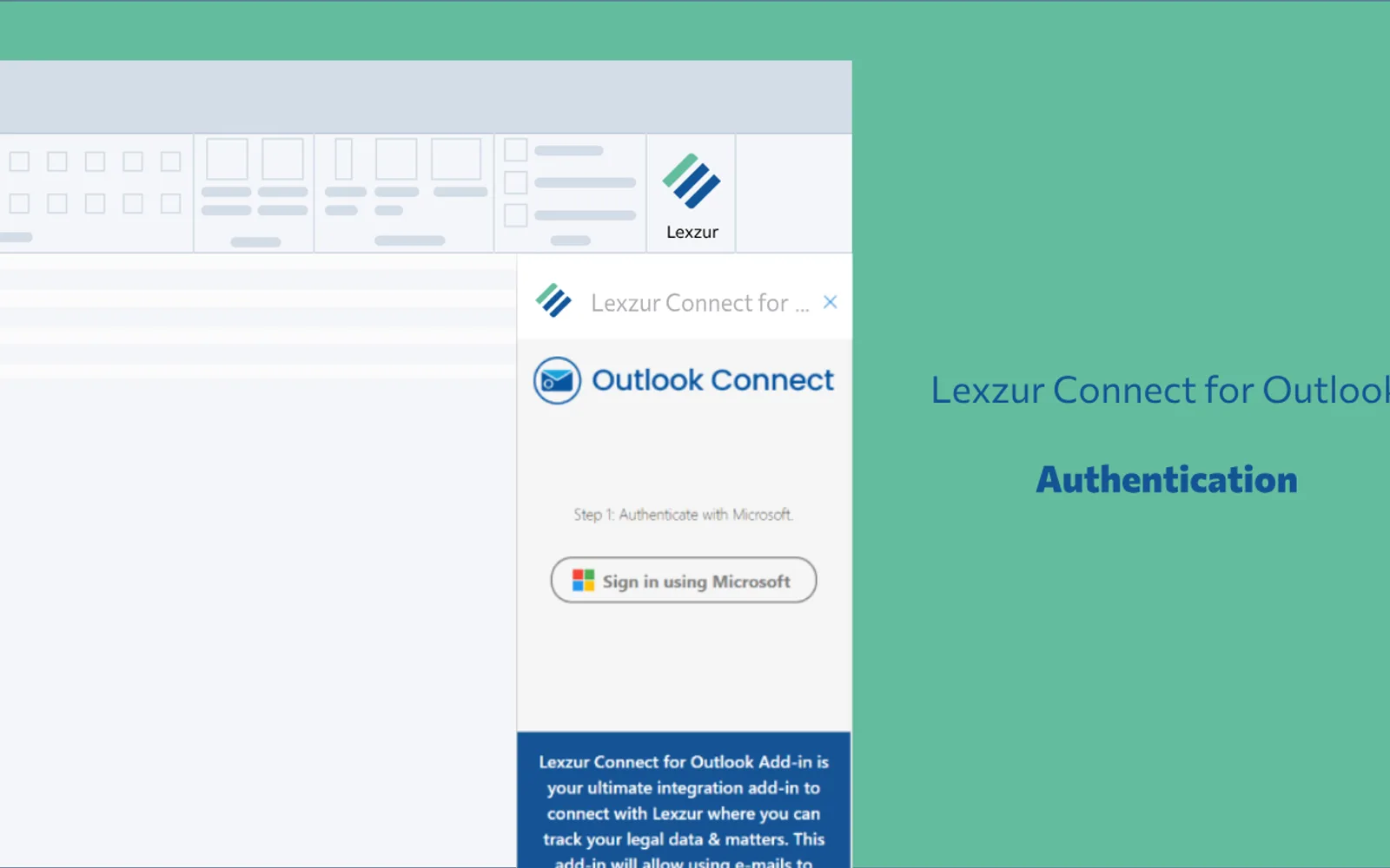 Lexzur Connect for Outlook — screenshot from the Microsoft Marketplace listing