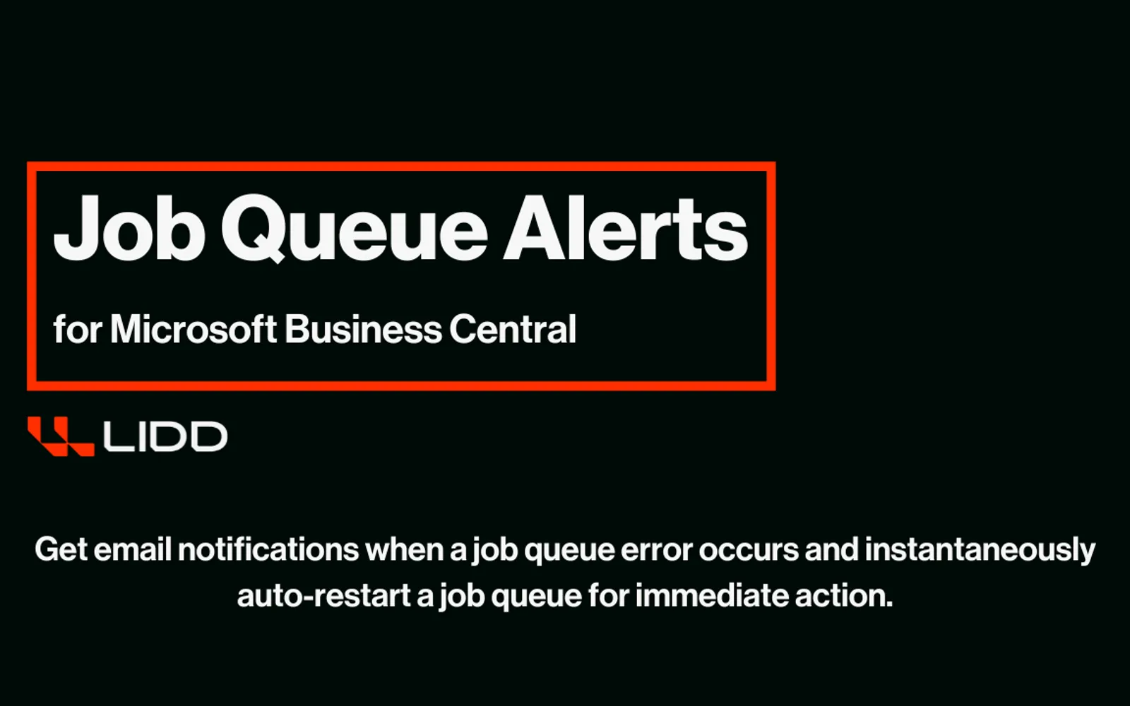 LIDD Job Queue Alerts — screenshot from the Microsoft Marketplace listing