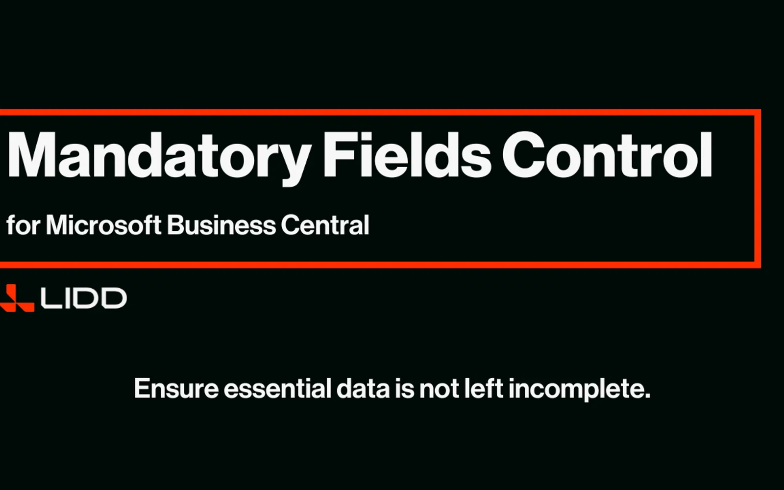 LIDD Mandatory Field Control — screenshot from the Microsoft Marketplace listing