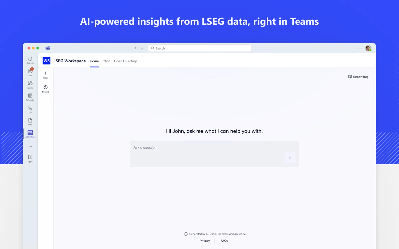 LSEG Workspace — screenshot from the Microsoft Marketplace listing