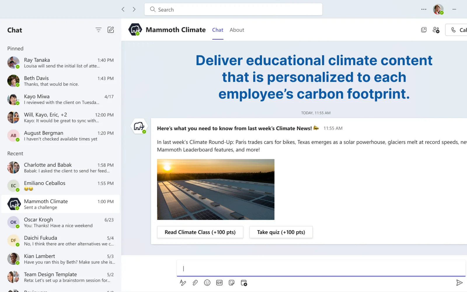 Mammoth Climate — screenshot from the Microsoft Marketplace listing