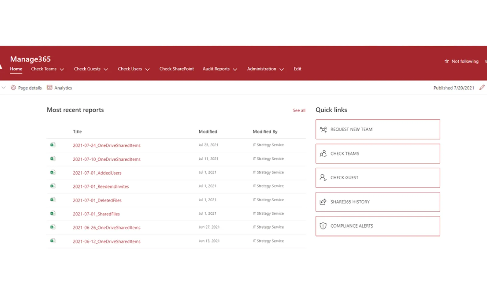Manage 365 — screenshot from the Microsoft Marketplace listing