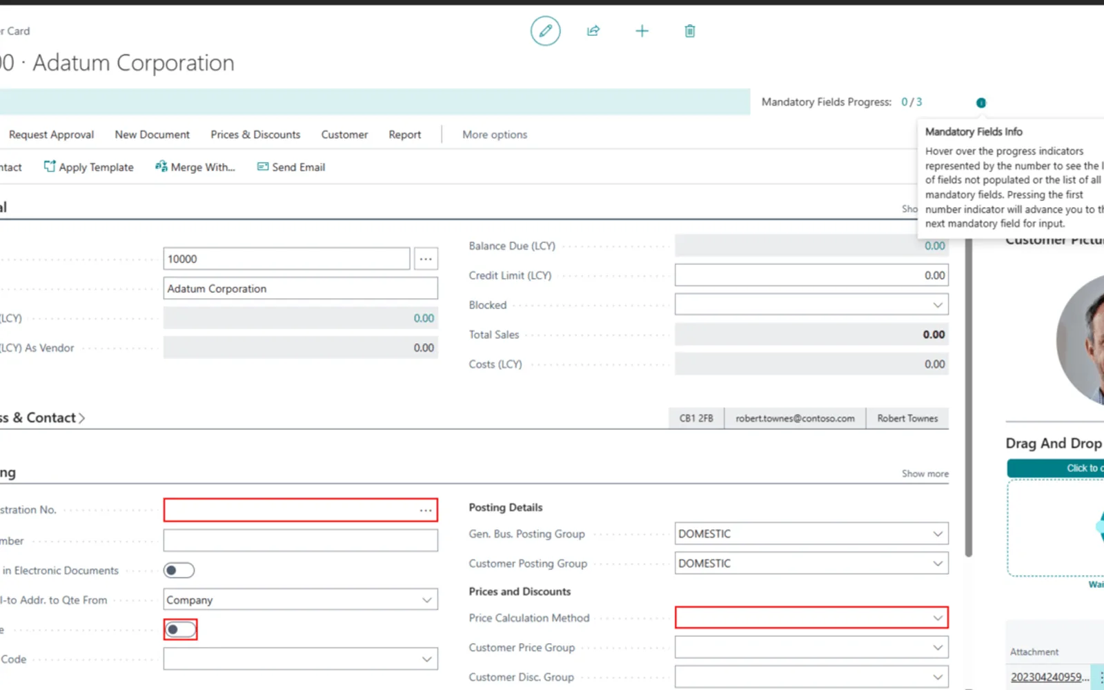 Mandatory Fields — screenshot from the Microsoft Marketplace listing