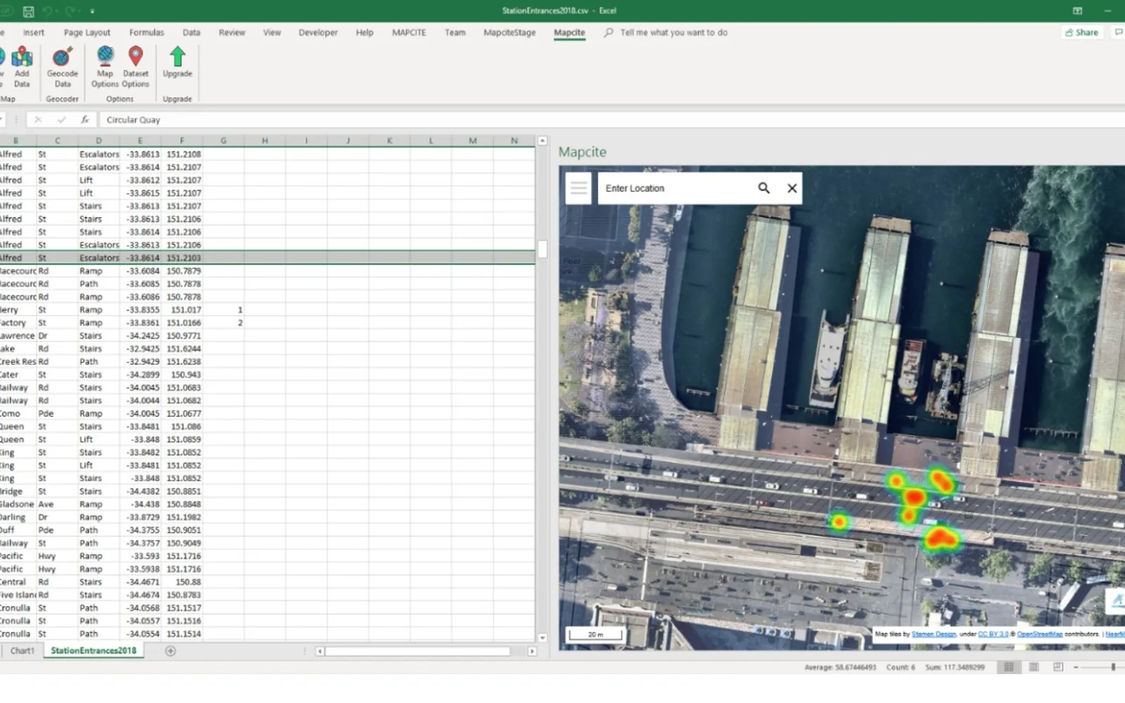 Mapcite Map — screenshot from the Microsoft Marketplace listing