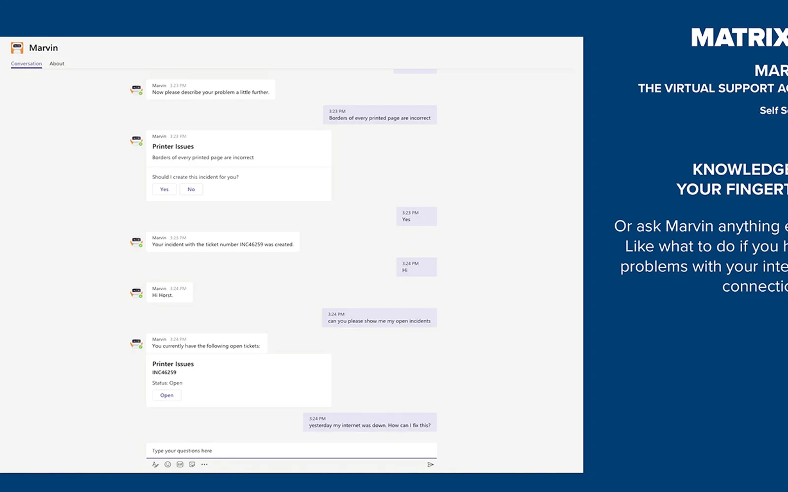 Marvin — screenshot from the Microsoft Marketplace listing