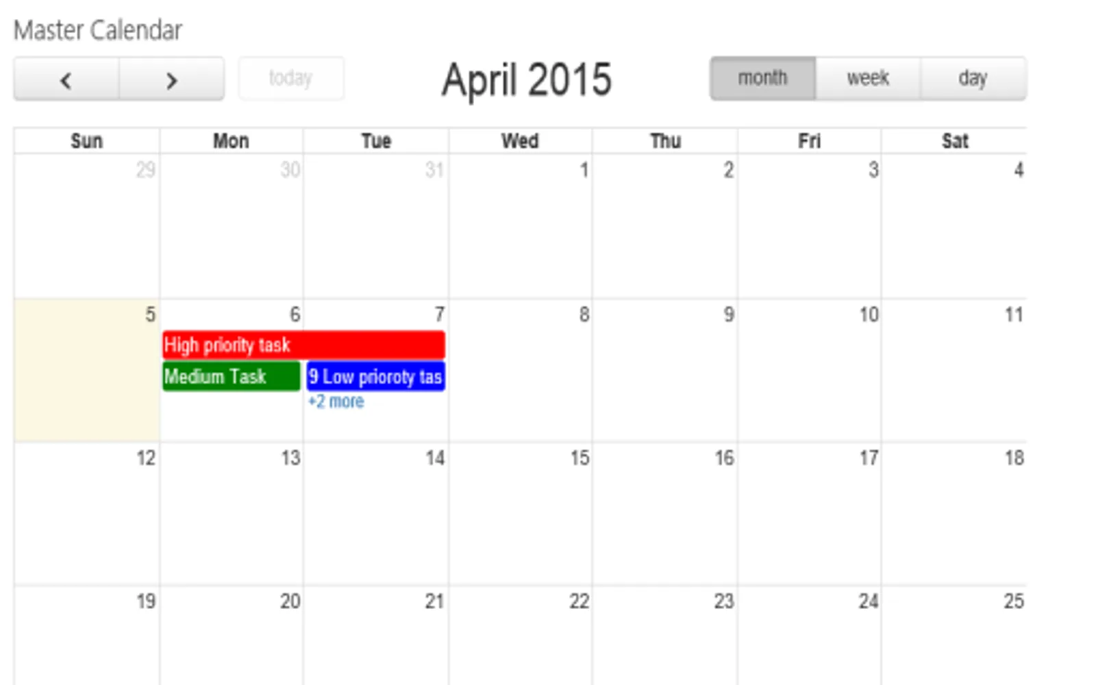 Master Calendar — screenshot from the Microsoft Marketplace listing