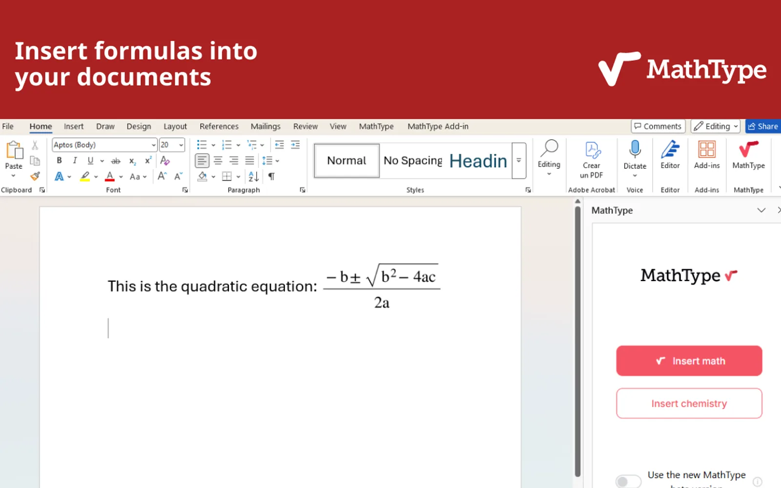 MathType — screenshot from the Microsoft Marketplace listing