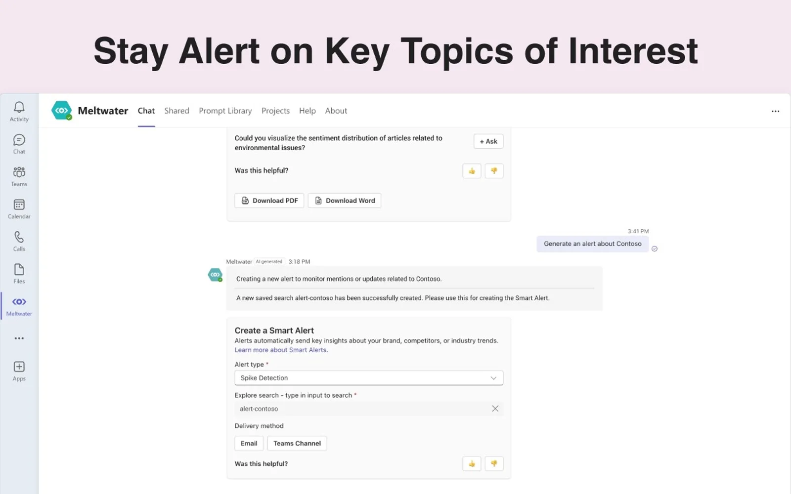 Meltwater — screenshot from the Microsoft Marketplace listing
