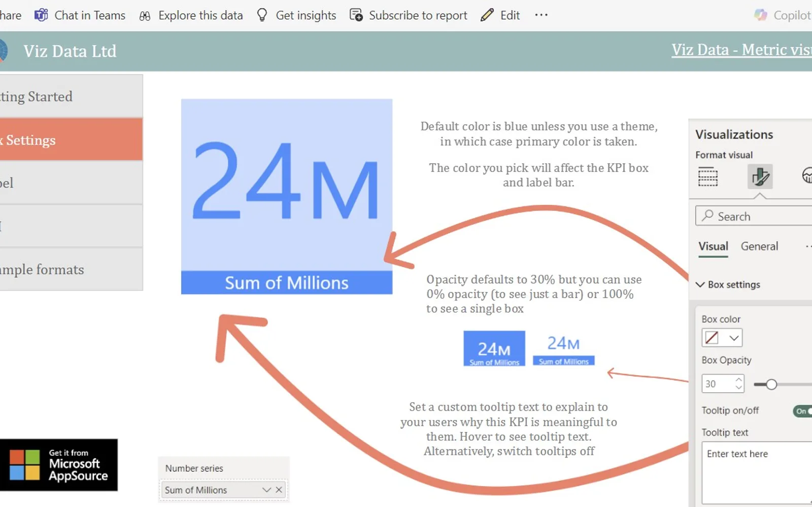 Metric — screenshot from the Microsoft Marketplace listing