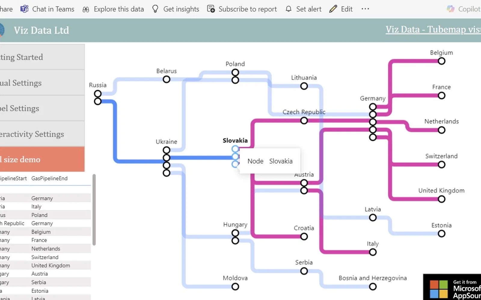 Metro Map — screenshot from the Microsoft Marketplace listing