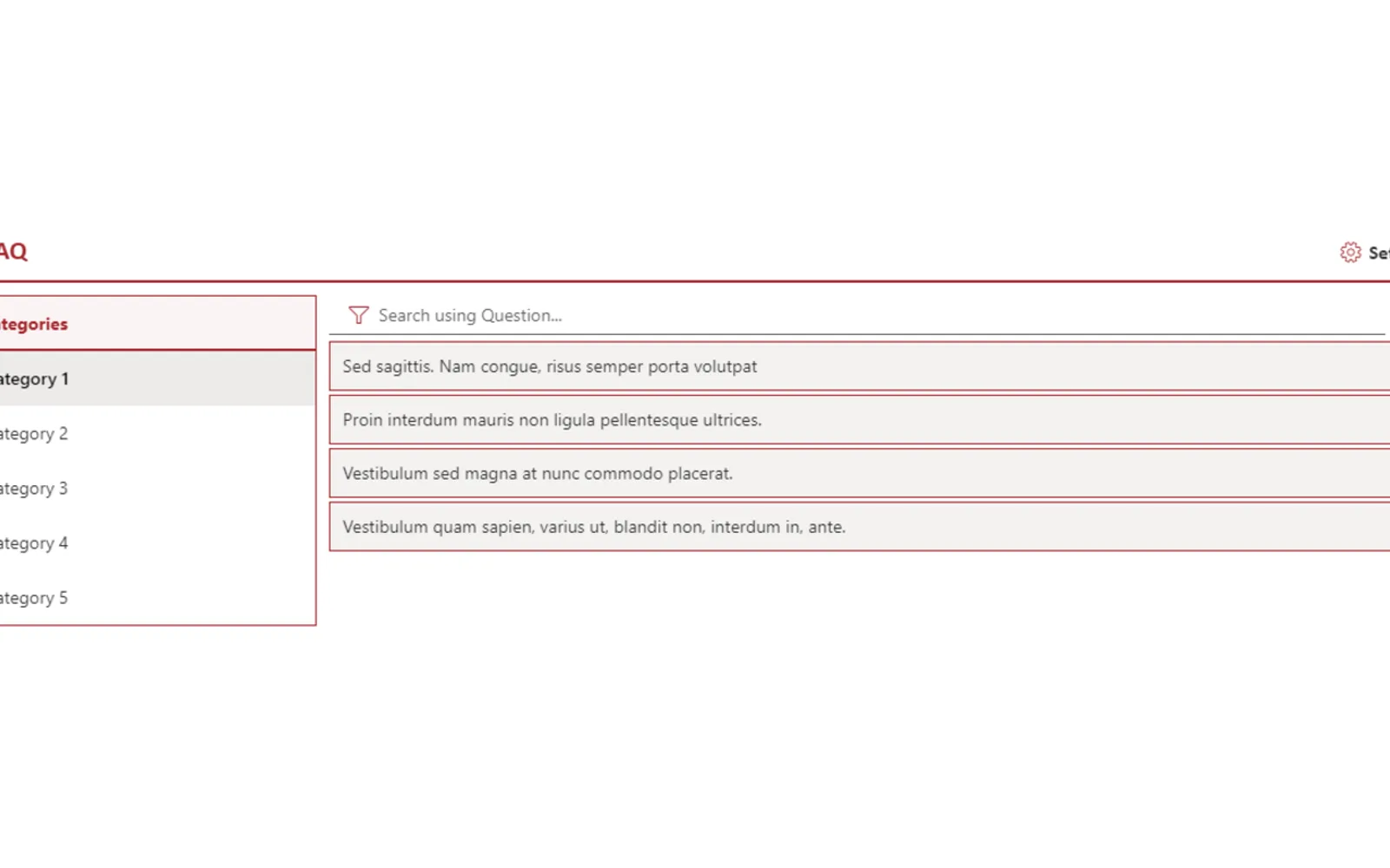 Modern FAQ — screenshot from the Microsoft Marketplace listing