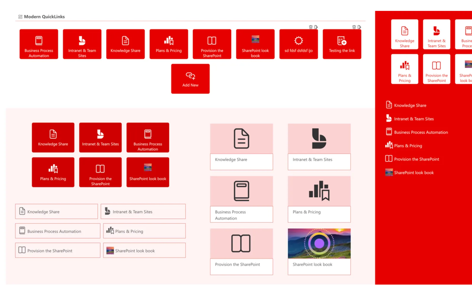 Modern QuickLinks — screenshot from the Microsoft Marketplace listing