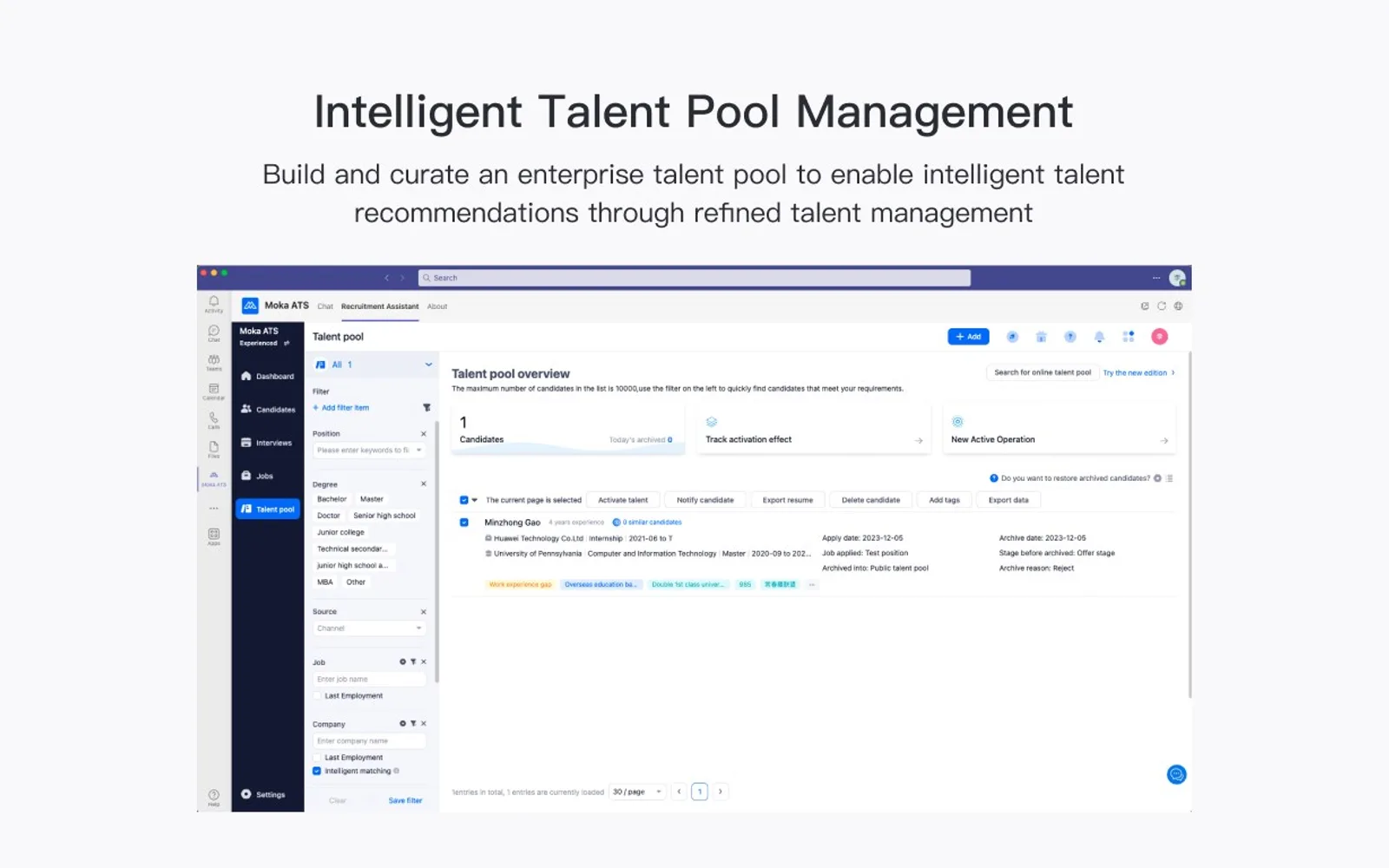 Moka ATS — screenshot from the Microsoft Marketplace listing