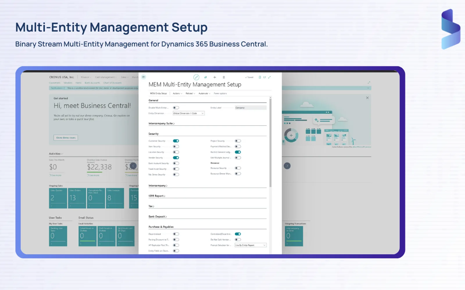 Multi-Entity Management (NA) — screenshot from the Microsoft Marketplace listing