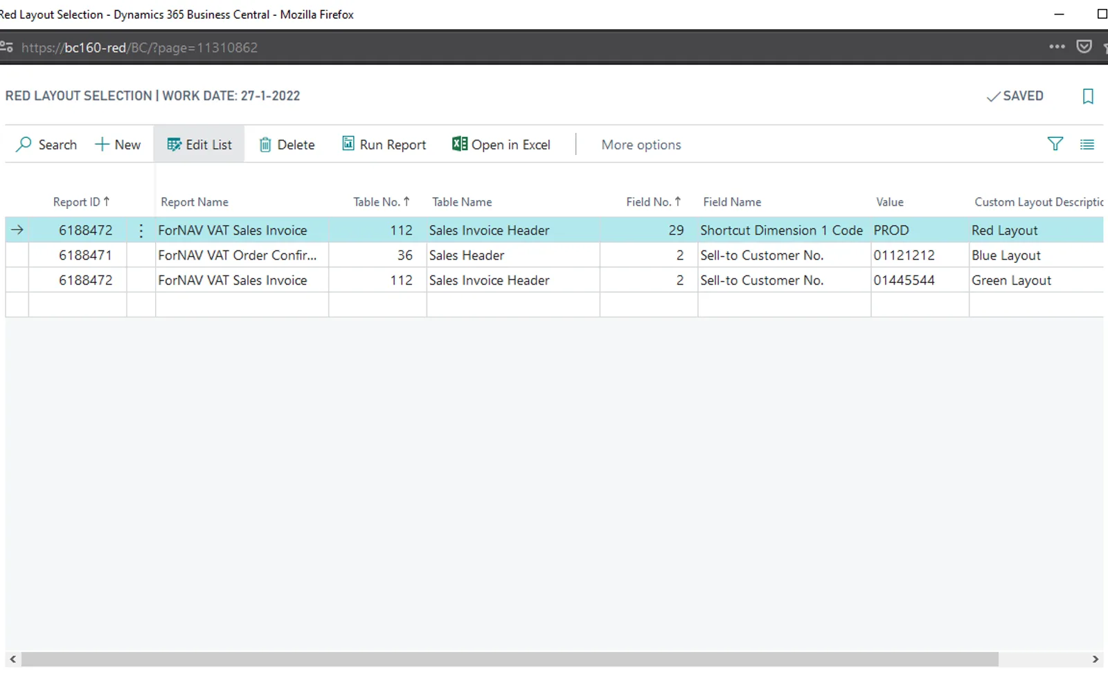 Multiple Report Layout Selector — screenshot from the Microsoft Marketplace listing