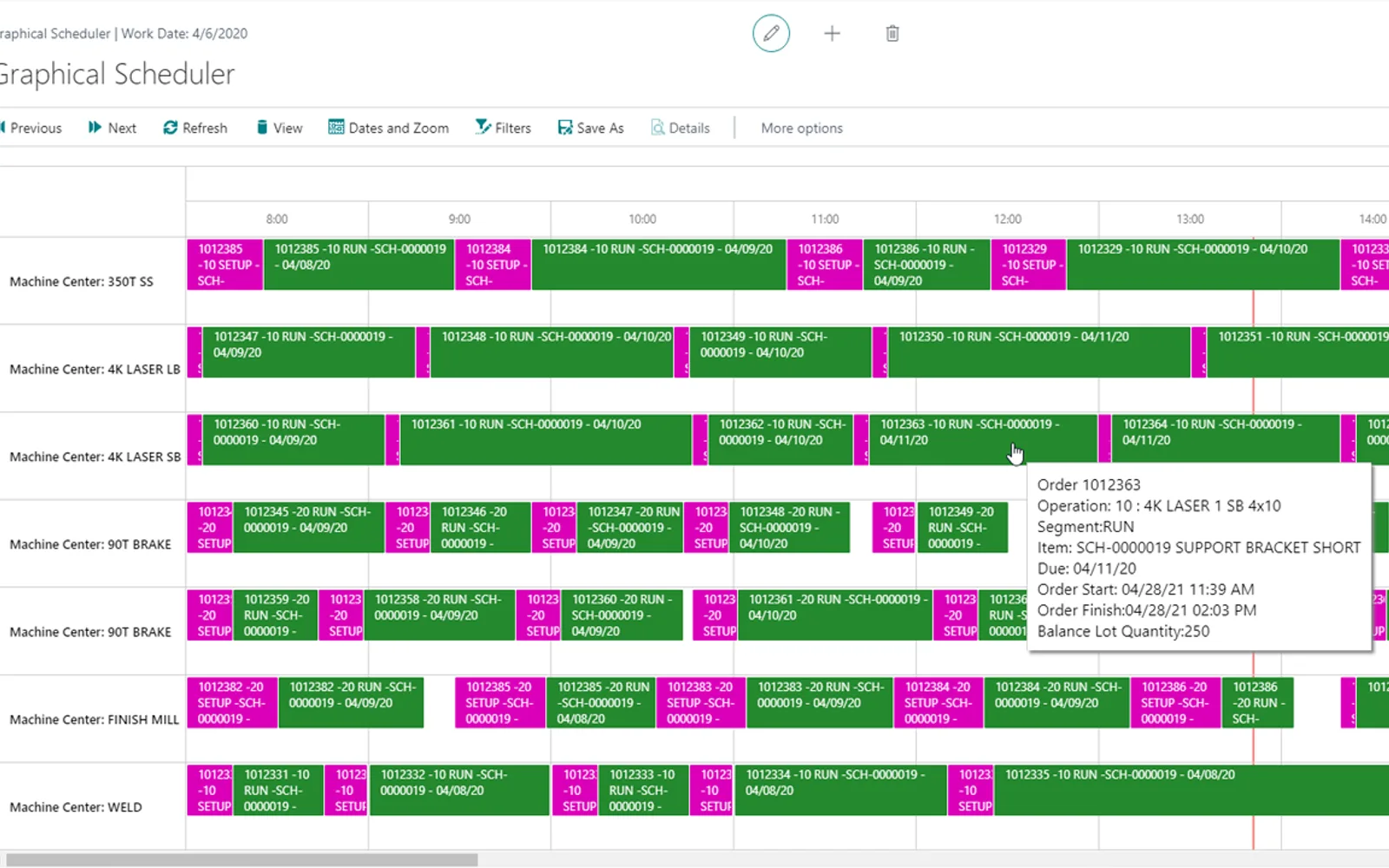 MxAPS Advanced Finite Capacity Scheduling — screenshot from the Microsoft Marketplace listing