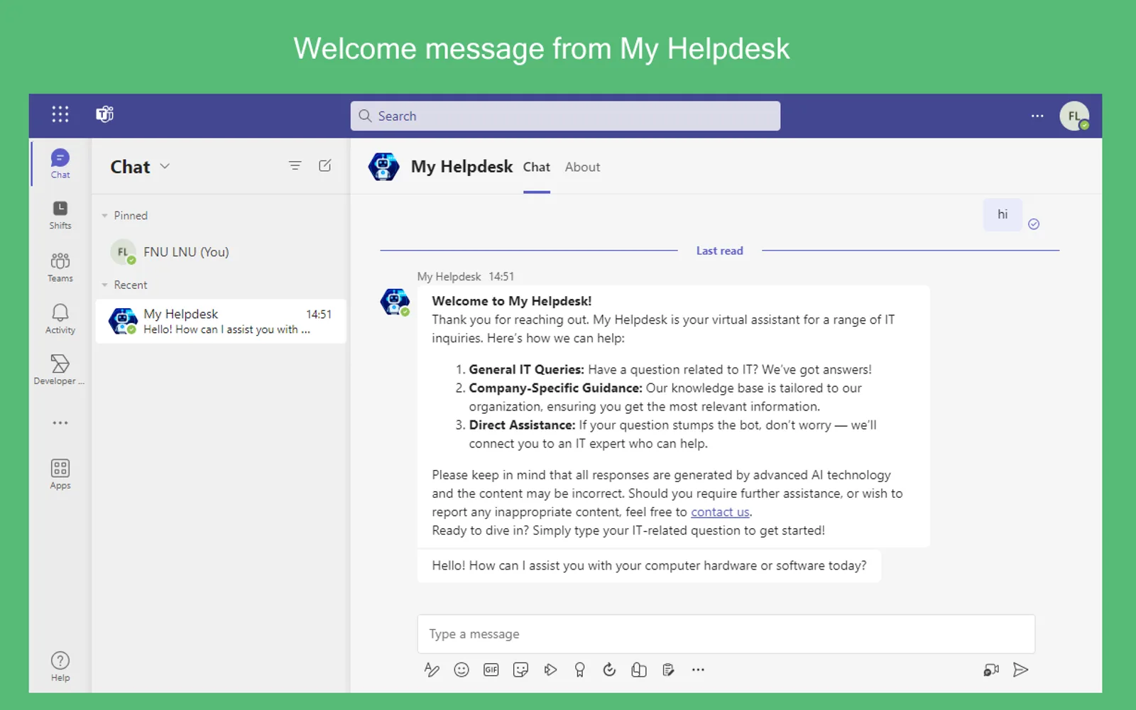 My Helpdesk — screenshot from the Microsoft Marketplace listing