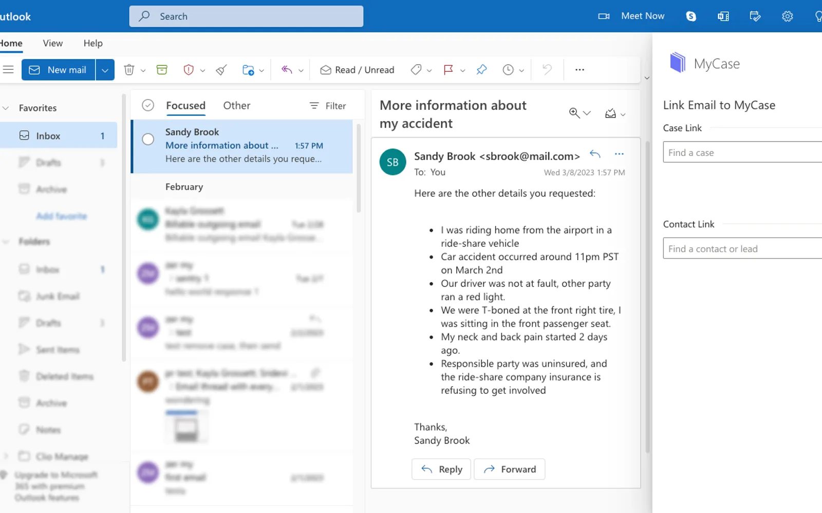 MyCase — screenshot from the Microsoft Marketplace listing