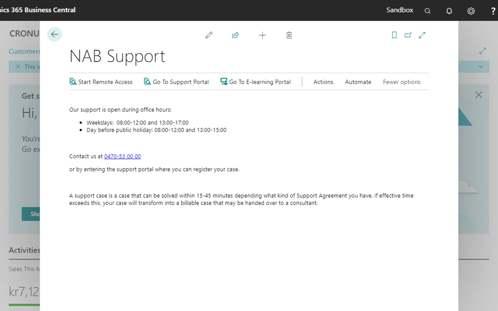 NAB Support — screenshot from the Microsoft Marketplace listing