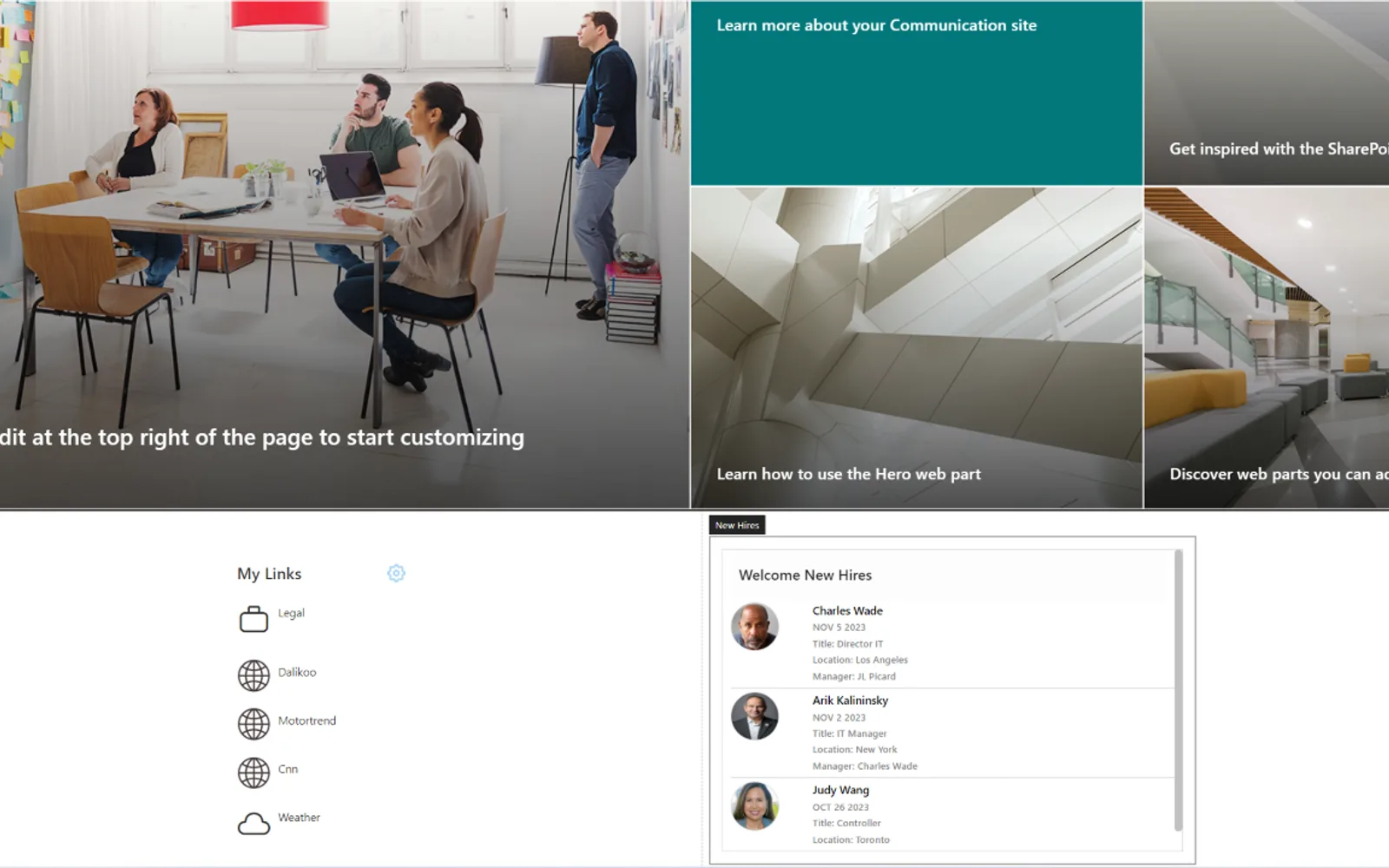 New Hires for SharePoint — screenshot from the Microsoft Marketplace listing