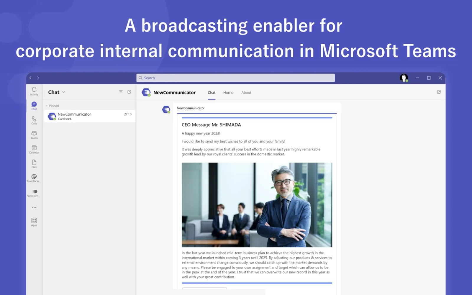 NewCommunicator — screenshot from the Microsoft Marketplace listing