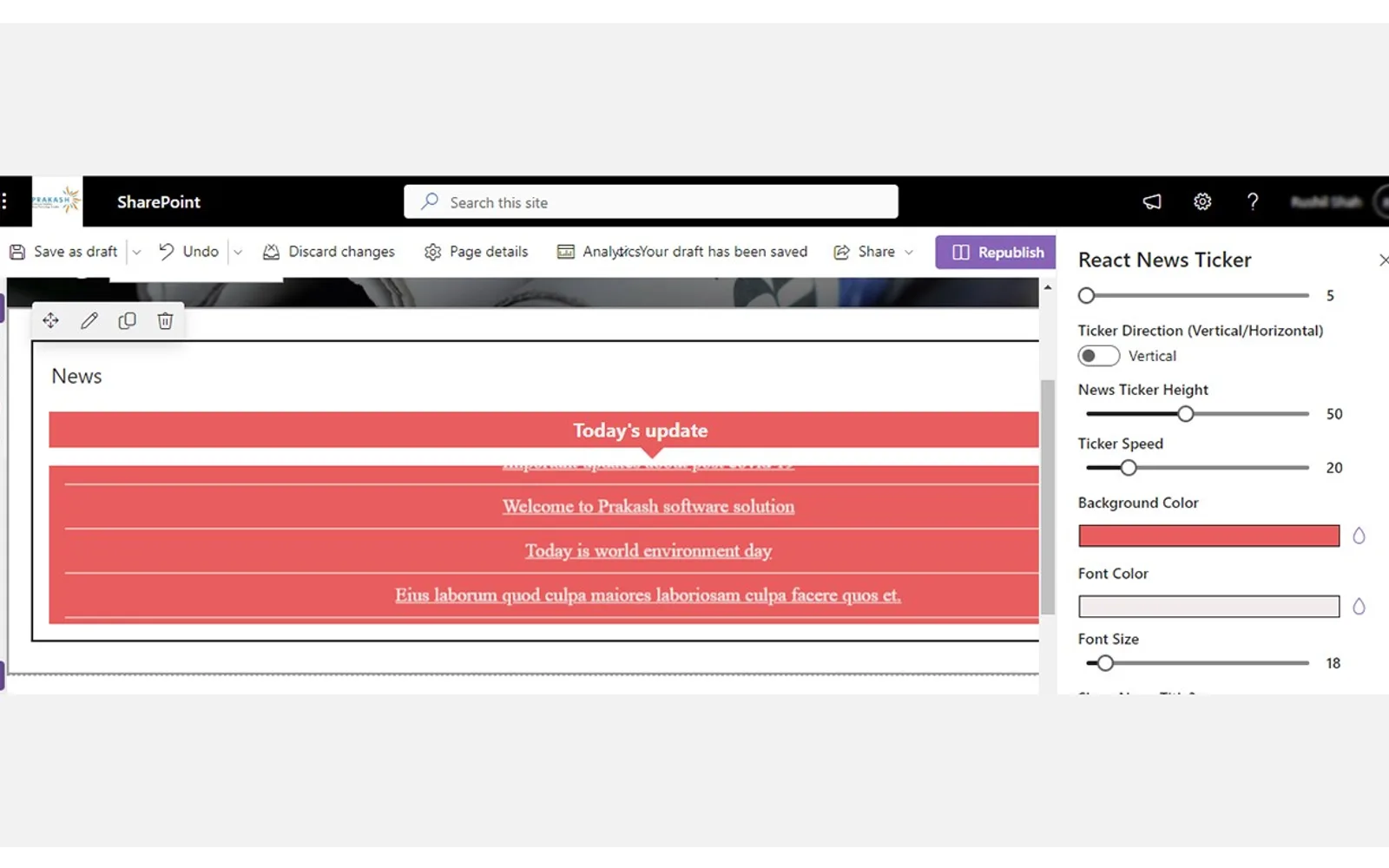 News Scroller — screenshot from the Microsoft Marketplace listing