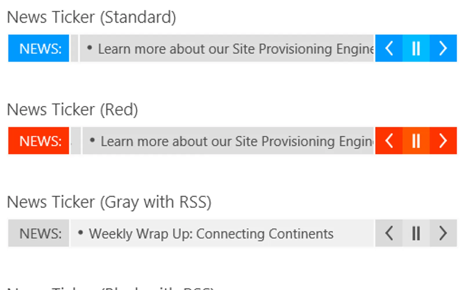 News Ticker — screenshot from the Microsoft Marketplace listing