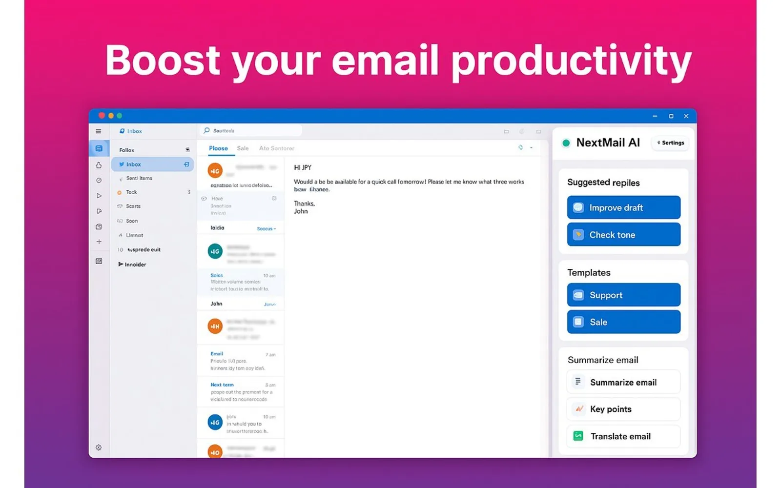NextMail AI — screenshot from the Microsoft Marketplace listing