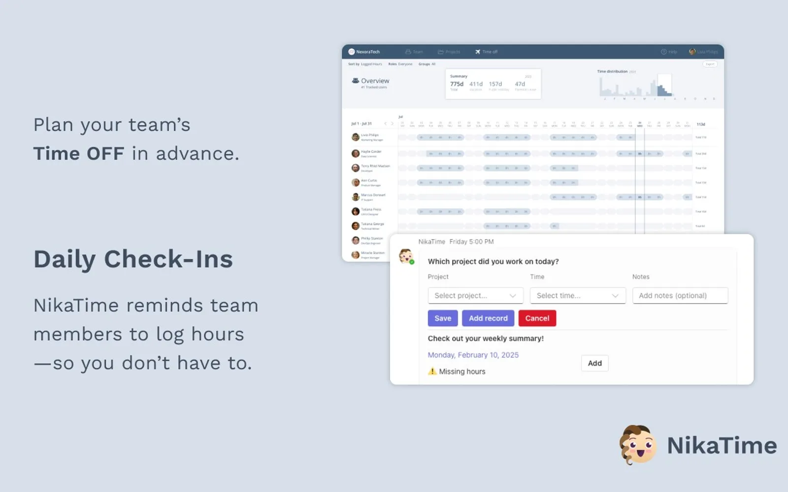 NikaTime — screenshot from the Microsoft Marketplace listing